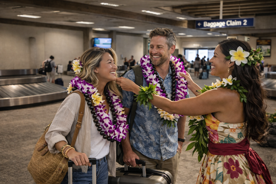 Kona Airport Lei Greeting
